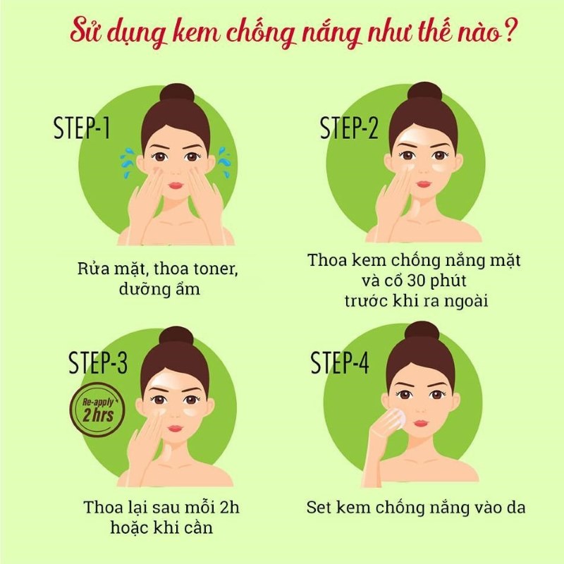 Cách sử dụng kem chống nắng đúng cách