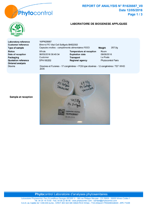 PE Dioxin test